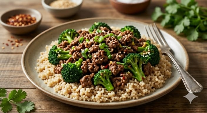 Ground beef recipes served as healthy bowls with lean protein, grains, and vegetables for balanced nutrition.