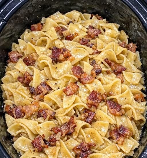 Slow Cooker Amish Bacon Fat Noodles