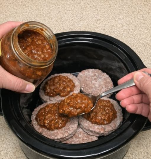 Slow Cooker Chili Cheese Burgers