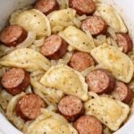 Slow Cooker Sausage and Pierogies
