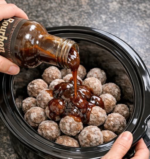 Slow Cooker Bourbon Street Beef Meatballs
