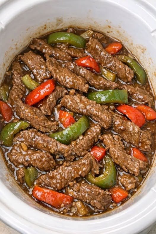 Slow Cooker Poor Man's Pepper Steak